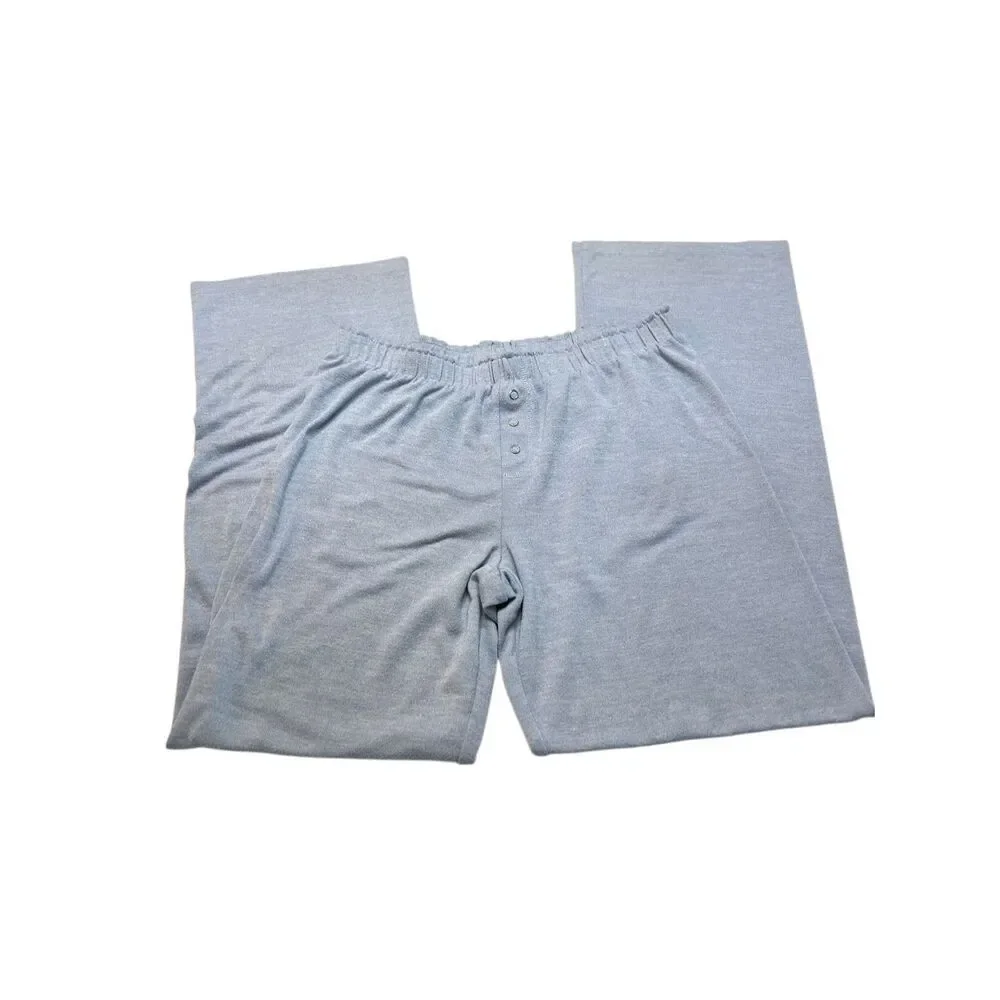 P.J. Salvage Women's Short Sleeve Top and Bottom Pajama Set Light Blue Size 8